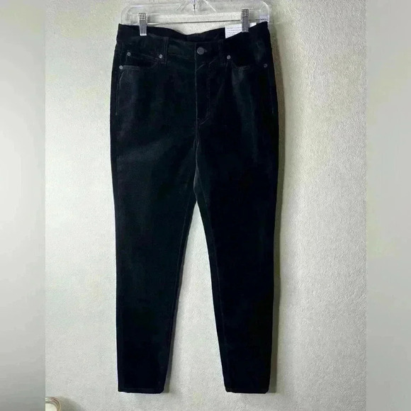 Soft surroundings black velvet skinny ankle pants size 6 NWT - Picture 1 of 8